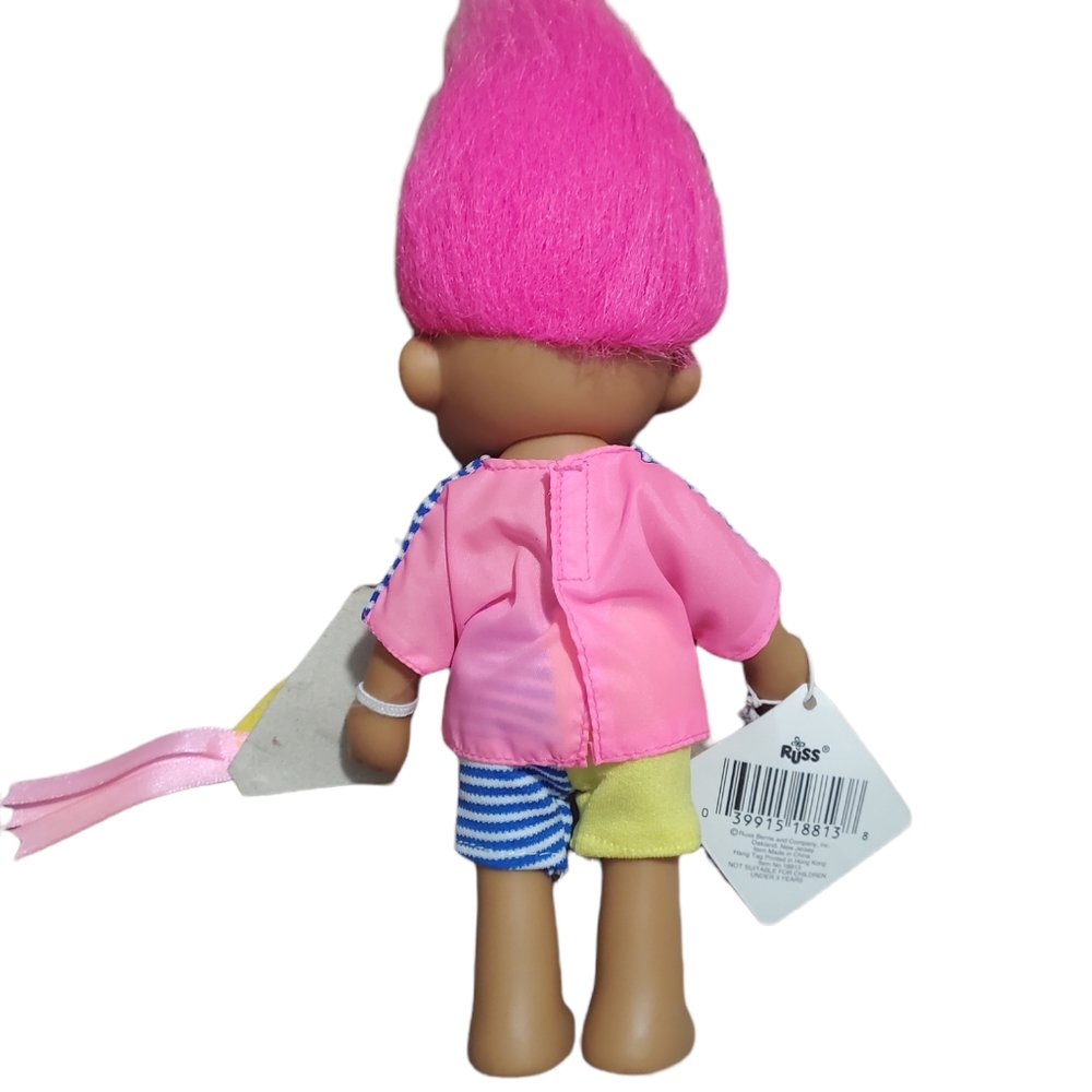 Troll Doll 7" Russ Travis Tracey Boy with Kite Pink Hair
